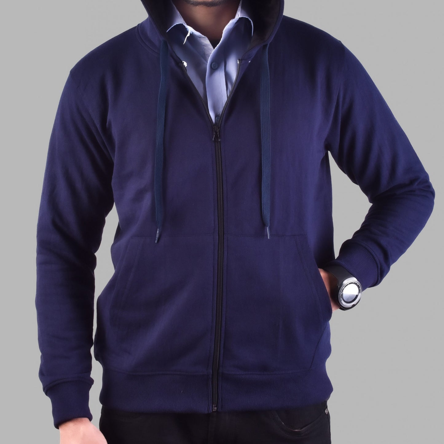 AH FLEECE ZIPPER (NAVY)