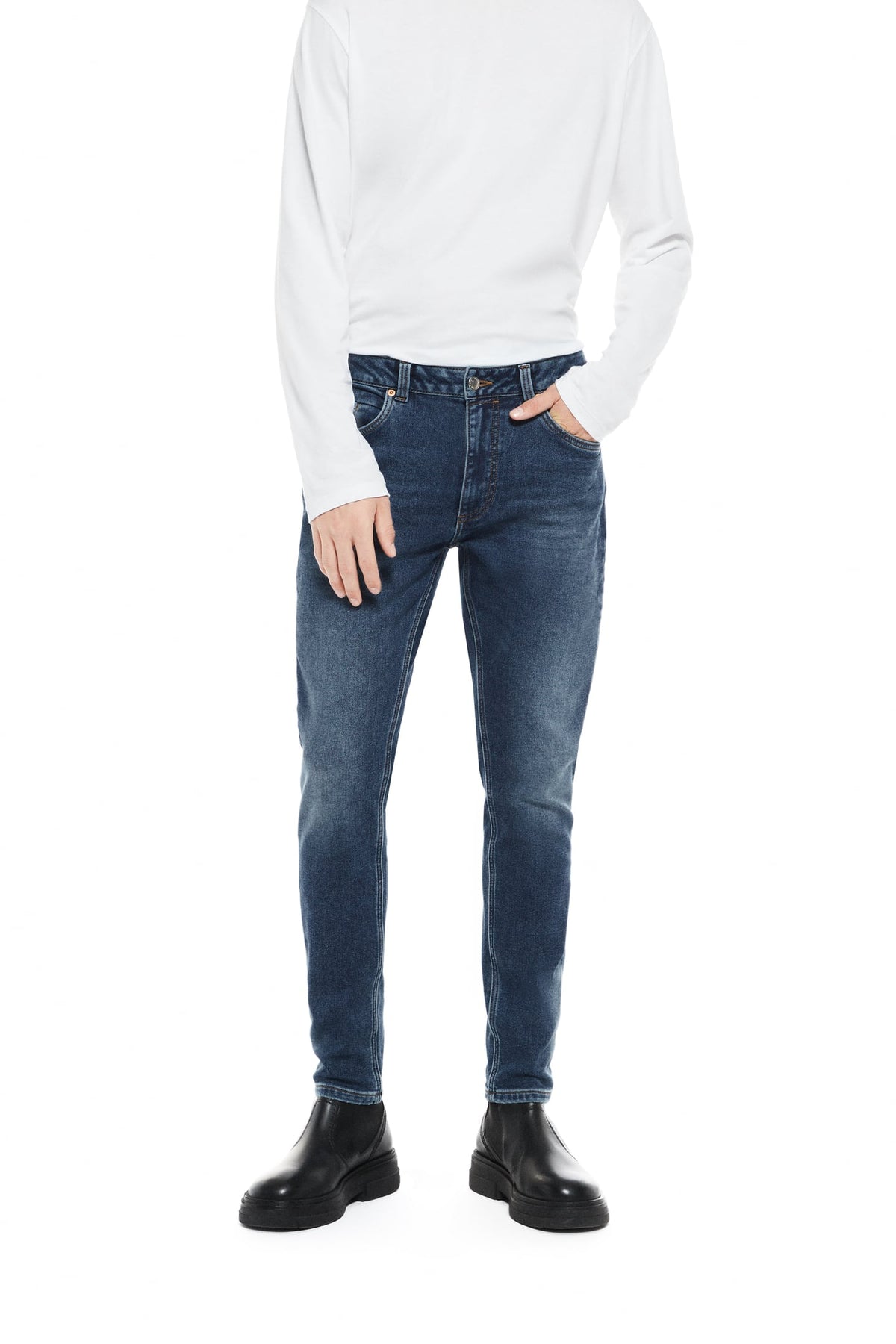 ROF BRANDED DENIM JEANS - DARK BLUE