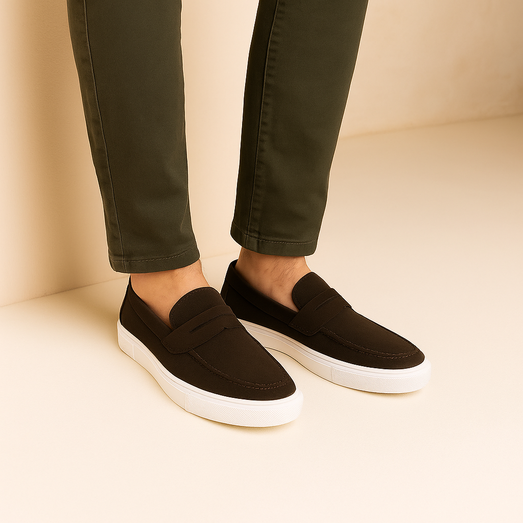 DAMASK SUEDE LOAFERS - BROWN