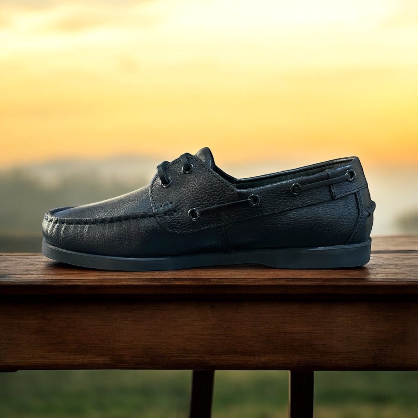 TREK STONE BOAT SHOES - BLACK