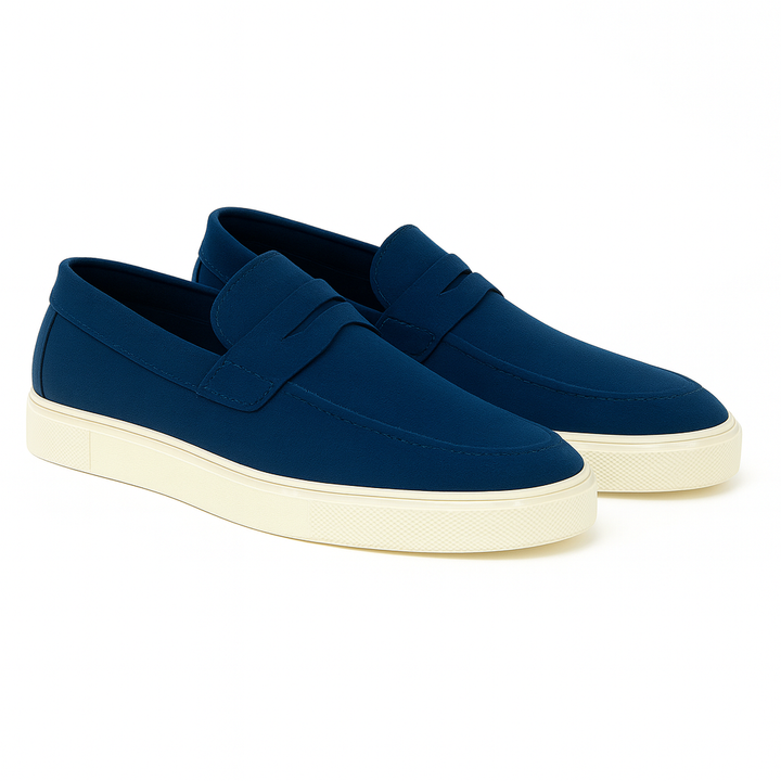 DAMASK SUEDE LOAFERS - BLUE