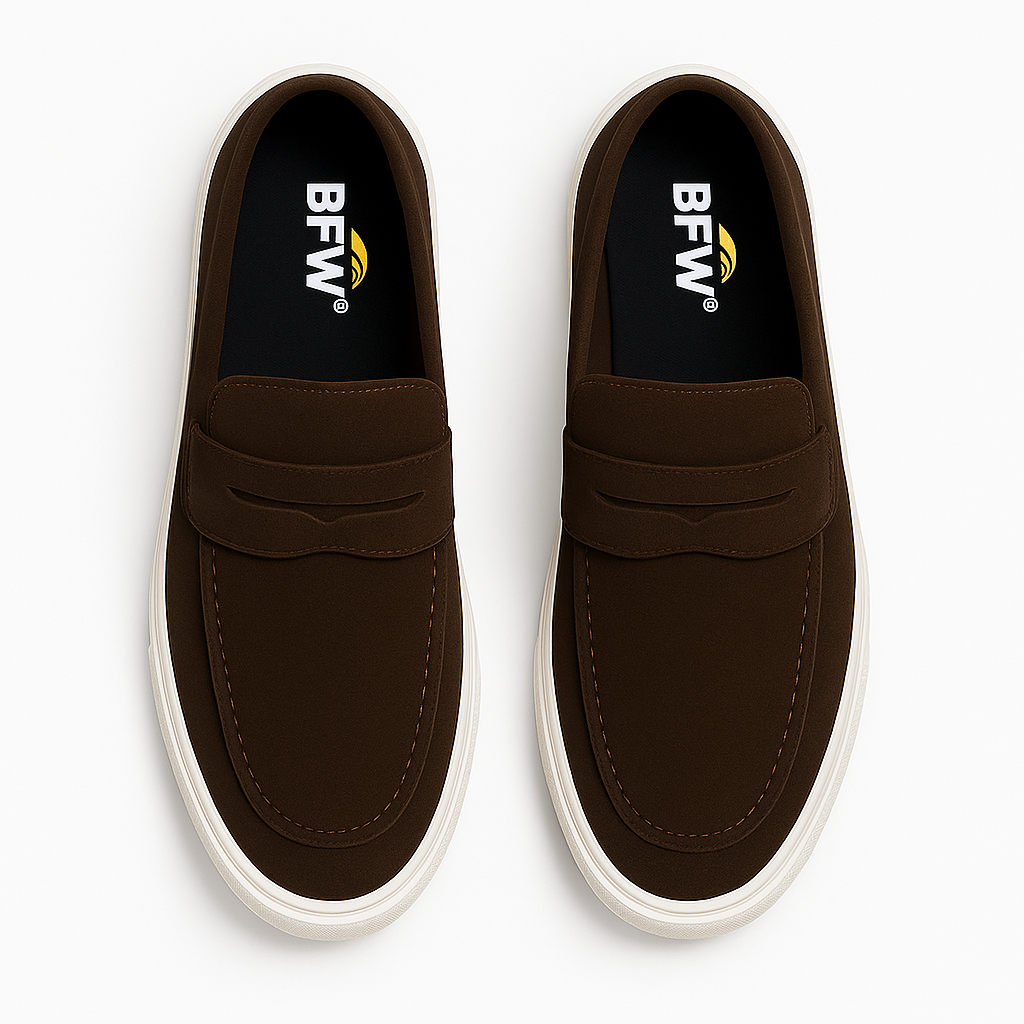 DAMASK SUEDE LOAFERS - BROWN