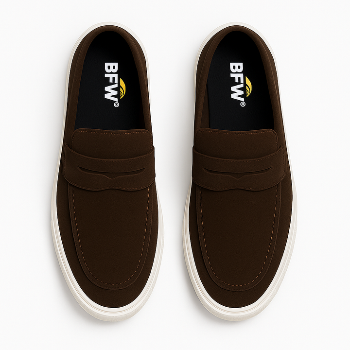 DAMASK SUEDE LOAFERS - BROWN