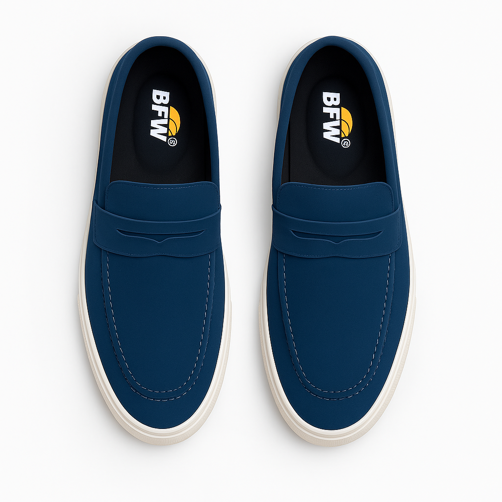 DAMASK SUEDE LOAFERS - BLUE