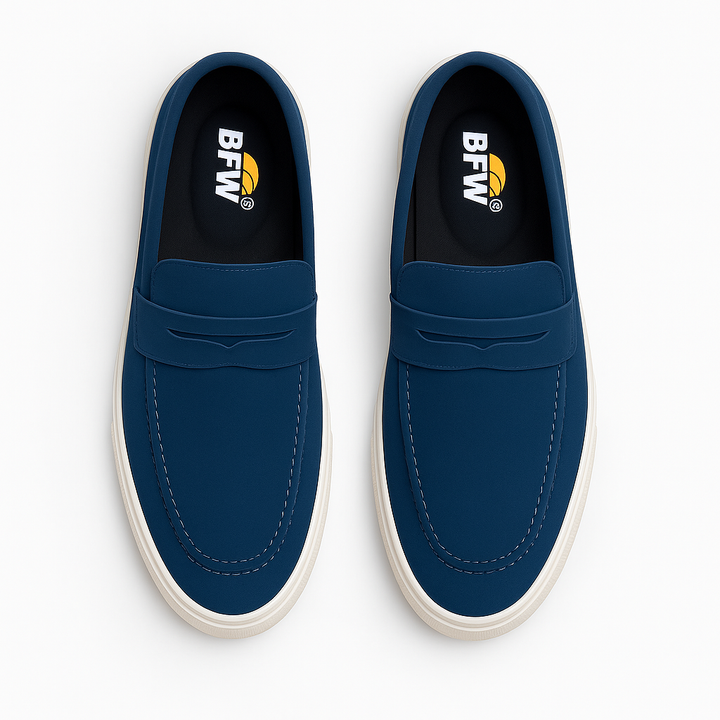 DAMASK SUEDE LOAFERS - BLUE