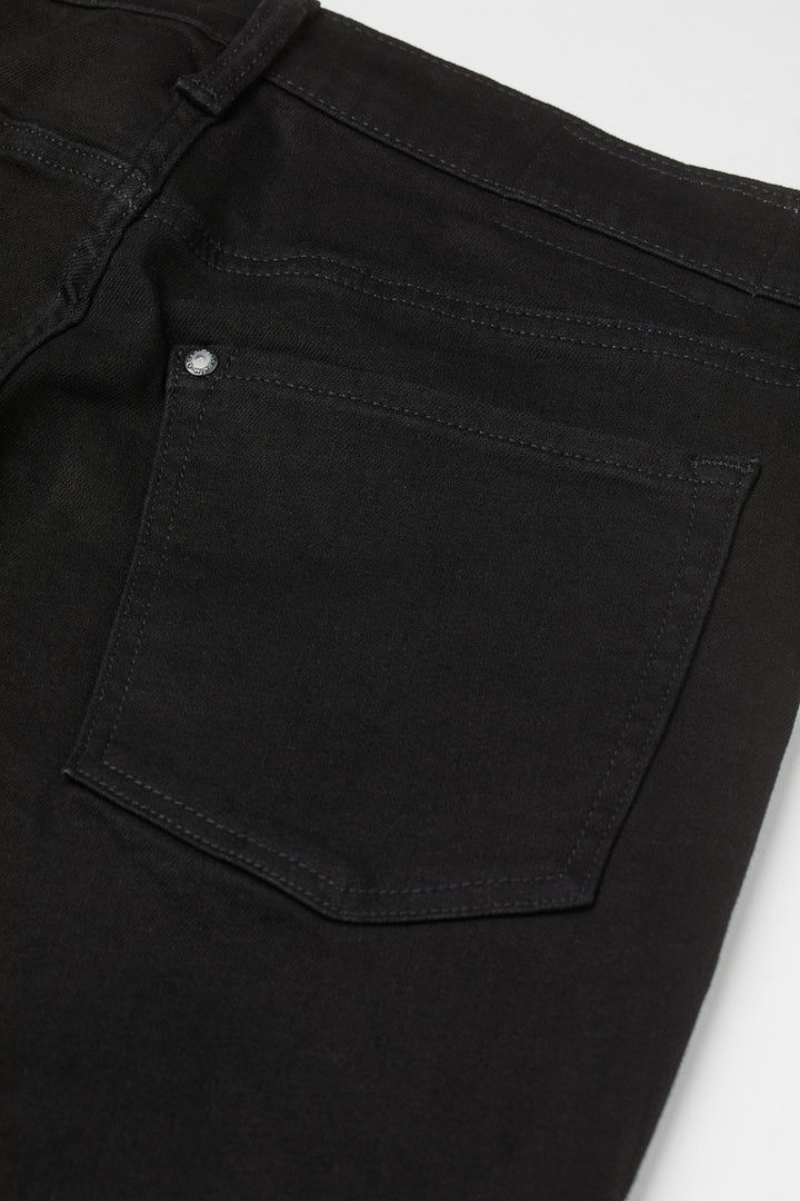 LABEL CUT BRANDED DENIM JEANS - BLACK